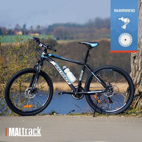 ROWER GÓRSKI MTB 26" SHIMANO 18 BIEGÓW HAMULCE TARCZOWE STALOWA RAMA 18,5" na Arena.pl