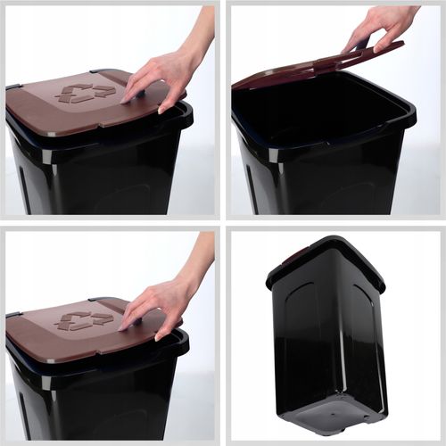 KOSZ KUBEŁ POJEMNIK NA ŚMIECI ODPADY 50L BRĄZOWY na Arena.pl