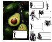 NAKLEJKI NA ZESZYT ZESZYTY NALEPKA 8szt - WIEDZMIN WZORY Z GIER + GRATIS