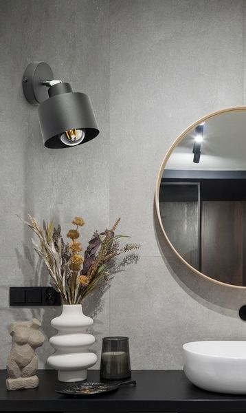 Lampa Ścienna Kinkiet Czarny Roller 382-KG1 E27 zdjęcie 8