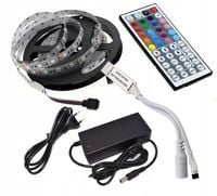 ZESTAW LED TAŚMA 5m RGB 5050 60/M +ZASILACZ, PILOT