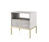 Szafka nocna Nova S-54 w kolorze szarym glamour złoty stelaż