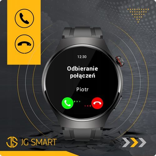 SMARTWATCH DO POMIAR GLUKOZY POLSKIE MENU ROZMOWY ZEGAREK MĘSKI + 3 PASKI na Arena.pl