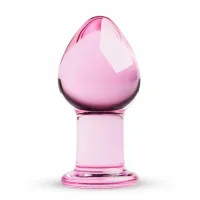 sinner gear szklany korek anatomiczny pink 4,3 cm - średni rozmiar