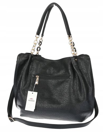 Torebka Damska Worek shopper włoska marka CHARRO A4 pojemna CH7720 Czarna na Arena.pl