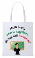 Dzień Nauczyciela Prezent Torba Eco Biała Shopper Z Nadrukiem Ze Zdjęciem