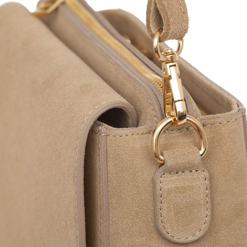 VERA PELLE torebka damska zamszowa listonoszka z paskiem V693 camel na Arena.pl