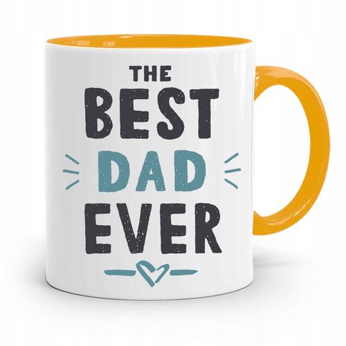 Kubek Żółty Dzień Ojca Dla Taty Best Dad Ever Z Nadrukiem Ze Zdjęciem na Arena.pl