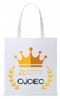 Dla Taty Ojca Tatusia Torba Eco Biała Shopper Z Nadrukiem Ze Zdjęciem