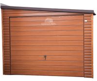 GARAŻ BLASZANY 3,5M X 6M POZIOM - SPAD W PRAWO 2X BRAMA UCHYLNA GB265