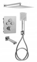 Bateria Deszczownica Zestaw podtynkowy termostat prysznicowy 325 CHROM
