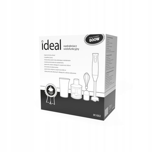 BLENDER WIELOFUNKCYJNY RĘCZNY ROZDRABNIACZ MOCNY 800W CZARNY Ideal na Arena.pl