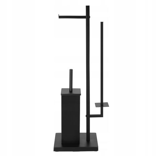 Stojak na papier toaletowy i szczotka do WC czarna loft łazienkowa YOKA na Arena.pl