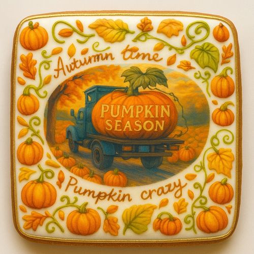 CIASTKO LUKROWANE BIG PUMPKIN ROZ.M  KWADRAT AT RĘCZNIE ROBIONE na Arena.pl