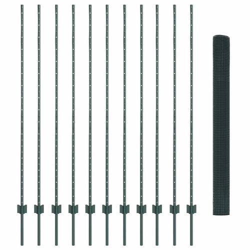 Ogrodzenie z słupkami Zielony 1.5 x 25 m Stal na Arena.pl