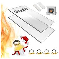 SZYBA DO KOMINKA KOZY NA WYMIAR 60x40 ŻAROODPORNA SZKŁO 800 STOPNI + GRATIS