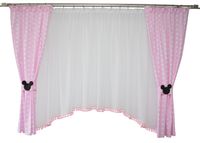 Kpl firana dziecięca zasłona Ola 2 pompony Myszka