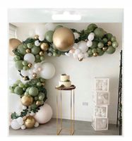 Girlanda balonowa Pastel Eukaliptus BALONY na KOMINIA, ŚLUB, ROCZEK