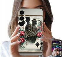 ETUI DO SAMSUNG GALAXY S24 PLUS - KARTA KRÓL KRÓLOWA POKER KARTY + SZKŁO