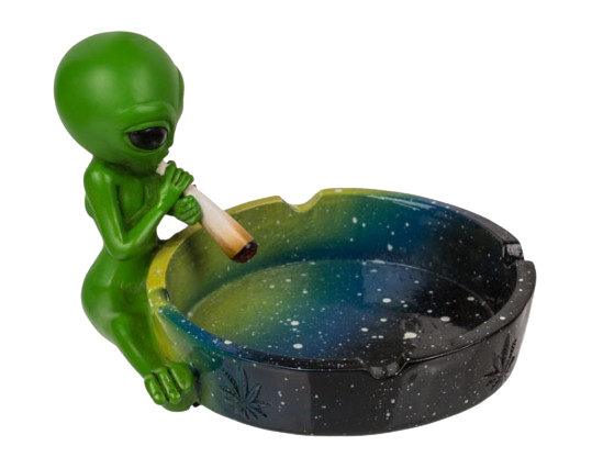 Popielniczka z Obcym Trzymającym w Rękach Jointa Zielony Kosmita zdjęcie 1