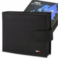 Męski portfel skórzany klasyczny duży poziomy czarny skóra nat Beltimore