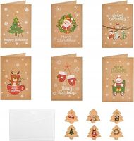 Kartka świąteczne na Boże Narodzenie z kopertami i naklejkami zestaw 36szt