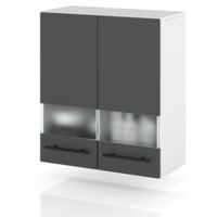 szafka kuchenna wisząca witryna ze szkłem modułowa 60cm spremium szary mat