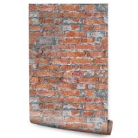 Tapeta Do Salonu Czerwona CEGŁA Mur Tekstura 3D