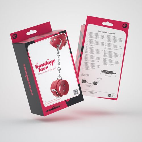 bondage love leather handcuffs crushious red na Arena.pl