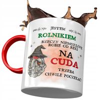 Kubek Czerwony Dla Rolnika Trzeba Chwilę Poczekać Z Nadrukiem Ze Zdjęciem