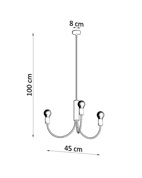 LAMPA wisząca SL.0856 świecznikowa OPRAWA metalowy zwis czarny zdjęcie 5