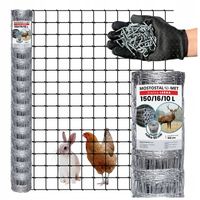 SIATKA LEŚNA ogrodzeniowa 150/16/10 L 50MB + skoble OCZKA KWADRATY