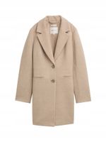 Tom Tailor Denim płaszcz damski brązowy klasyczny bez kaptura rozmiar S