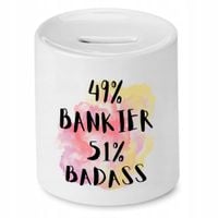 Dla Bankiera Prezent Skarbonka Bankier Badass Z Nadrukiem Ze Zdjęciem