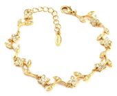 bransoletka kwiaty z listkami (b11066au)