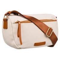 nylonowa torebka w brązowo-beżowym kolorze z paskiem na ramię - peterson