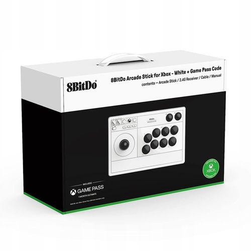 Joystick 8BitDo Arcade Stick White Xbox One X|S PC 2.4G BT USB Biały na Arena.pl