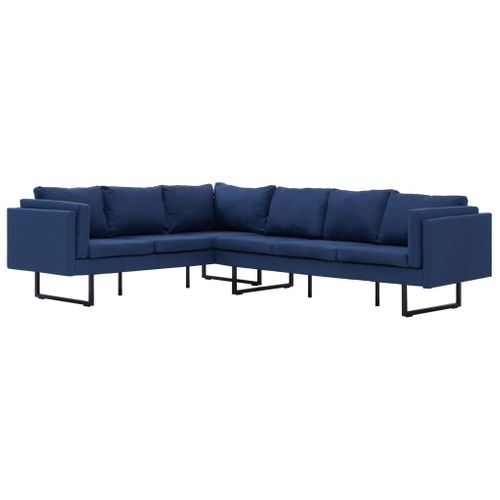 VidaXL Sofa narożna, niebieska, materiałowa na Arena.pl