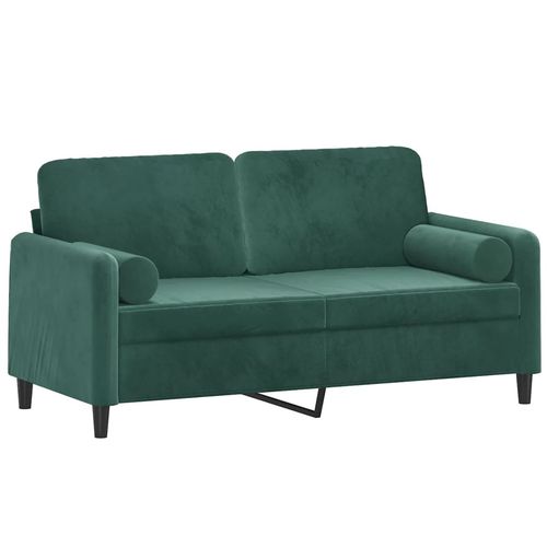 2-osobowa sofa z poduszkami, ciemnozielona, 140 cm, aksamit na Arena.pl