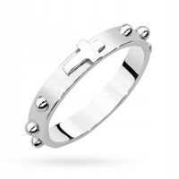 SREBRNY PIERŚCIONEK RÓŻANIEC NA PALEC pr. 925