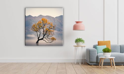 OBRAZ NA PŁÓTNIE 022 Drzewo we mgle 50x50cm na Arena.pl