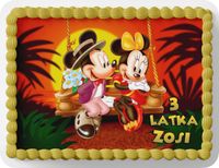 PROSTOKĄTNY OPŁATEK NA TORT A4 20x29CM - MYSZKA MIKI MINI + IMIĘ