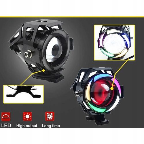 2X Halogen Motocyklowy U7C +Ring Color+Włącznik na Arena.pl