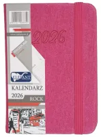 Kalendarz 2026 A7 Tygodniowy Rock, Różowy