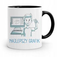 Kubek Czarny Prezent Dla Najlepszego Grafika Z Nadrukiem Ze Zdjęciem