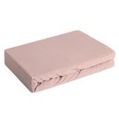 Prześcieradło z gumką Jersey 120x200 +25 cm bawełna pudrowy róż