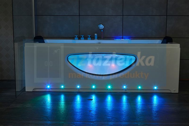 PROSTOKĄTNA WANNA Z HYDROMASAŻEM 180x80 SZYBA NEW! GRZAŁKA zdjęcie 28