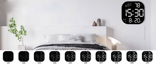CYFROWY ZEGAR ŚCIENNY BUDZIK Z PILOTEM na Arena.pl