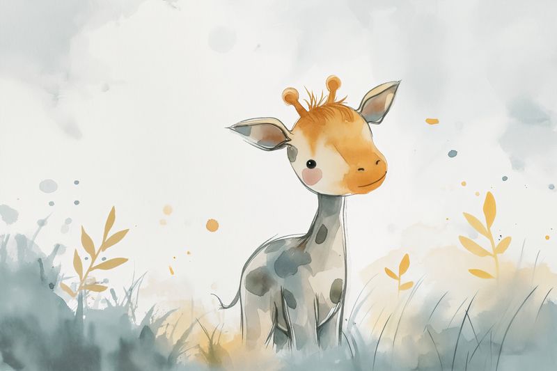 Plakat 45x30cm Mała Żyrafka zdjęcie 1