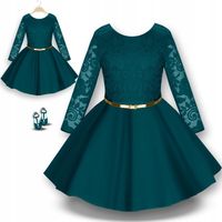 Sukienka WIZYTOWA całe koło ELEGANCKA koronka ażur GRINI 134 RIMKO POLSKA